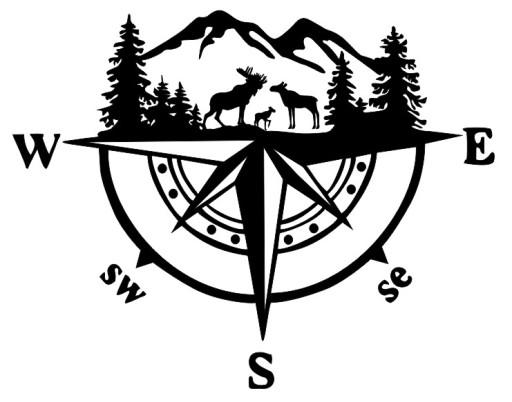 Роза ветров наклейка 60 см x 47 см