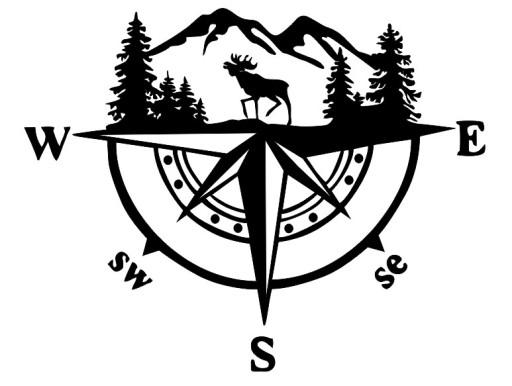 Роза ветров наклейка 60 см x 47 см