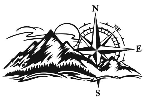 Роза ветров наклейка 65 см x 42 см