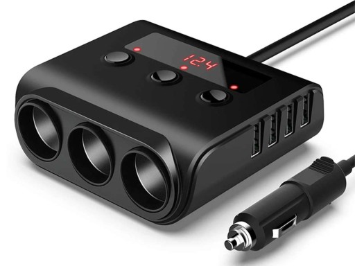 Разветвитель 3X прикуривателя 12 - 24V 4x USB