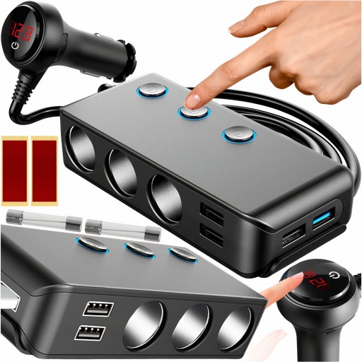 Разветвитель прикуривателя 12-24V 4XUSB QC PD