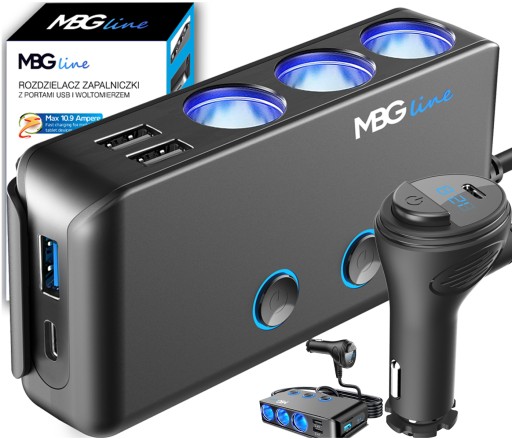 Розгалужувач прикурювача 12 - 24V 4xUSB QC PD