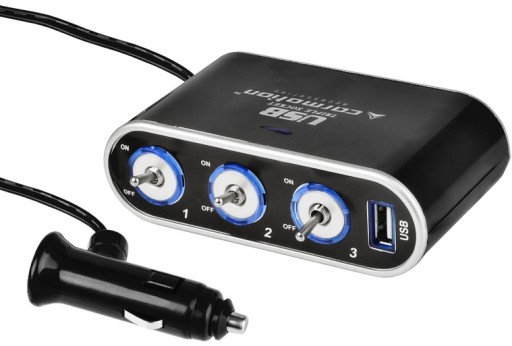 РОЗГАЛУЖУВАЧ ПРИКУРЮВАЧА 12/24 В USB-ПЕРЕМИКАЧІ