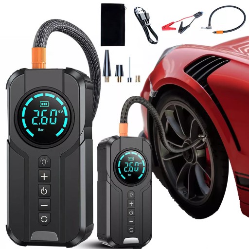 АВТОМОБІЛЬНИЙ АВАРІЙНИЙ СТАРТЕР BOOSTER POWERBANK 12V НАСОС КОМПРЕСОР ЛІХТАРИК