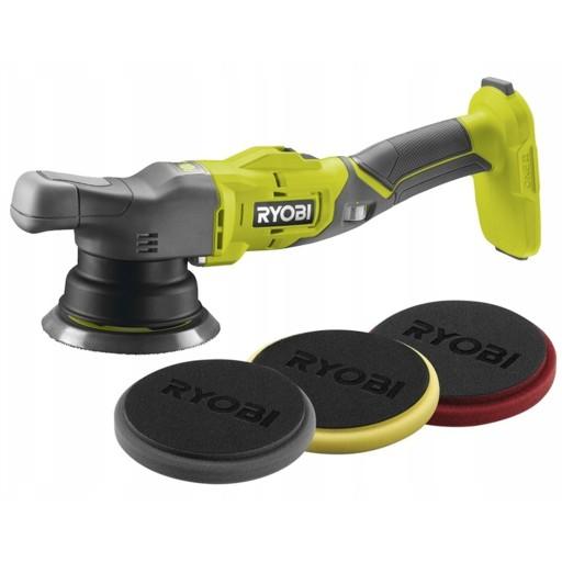 АККУМУЛЯТОРНАЯ ПОЛИРОВАЛЬНАЯ МАШИНА RYOBI 18В РЕГУЛИРОВКА R18P-0 125MM КОЛЕБАНИЯ + 3 ПАДА