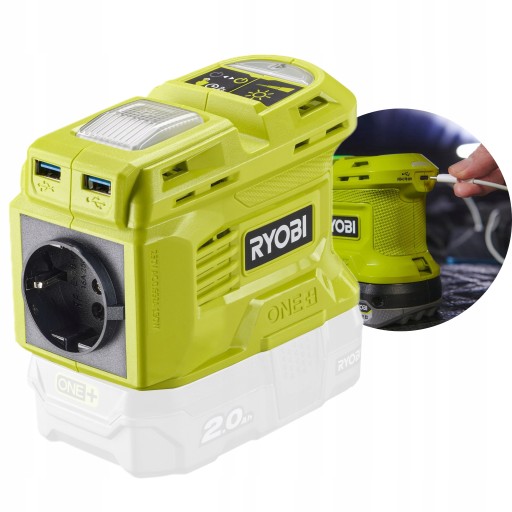 RYOBI ИНВЕРТОР БАТАРЕИ ONE+ 18 В 150 Вт RY18BI150B ЭФФЕКТИВНЫЙ 2в1