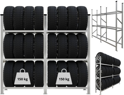 Полка-стеллаж для шин, дисков, 24 шт для гаража, SOLID, PROFESSIONAL.