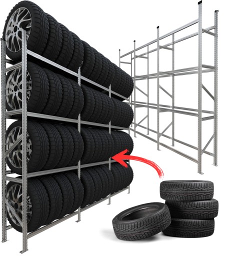 Стелаж для шин, дисків, 48шт до 235 мм, МЕТАЛЕВИЙ ДЛЯ МАЙСТЕРНІ, ЦІЛЬНИЙ