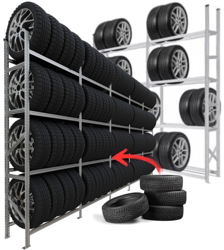 Полка для шин, дисков, 80 шт до 195мм, комплект из 5 шт., PROFESSIONAL, SOLID.