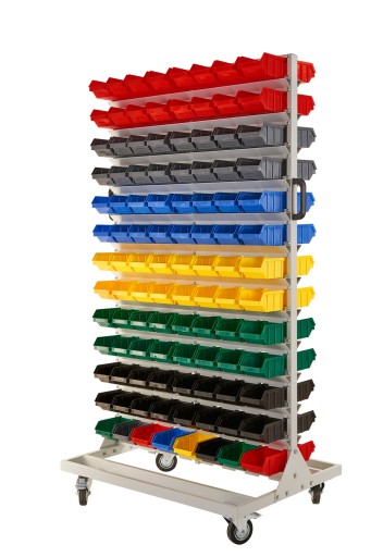 Стеллаж для мастерской на колесах, контейнеров 208 шт.
