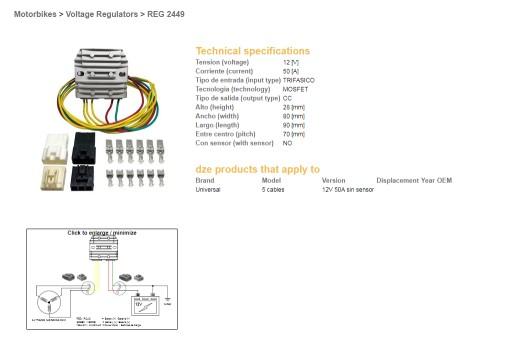 2449-01 - Регулятор напряжения Mosfet, 5 кабелей