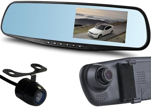 Видеорегистратор 4,3 дюйма в зеркале с камерой заднего вида.
