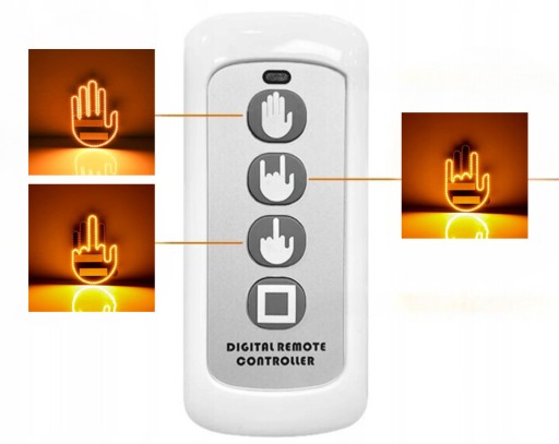 Світлодіодний індикатор жестів на задньому склі автомобіля, середній палець