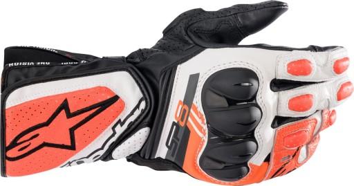 Перчатки SP-8, ALPINESTARS (белый/флуоресцентный/черный, размер 4XL)