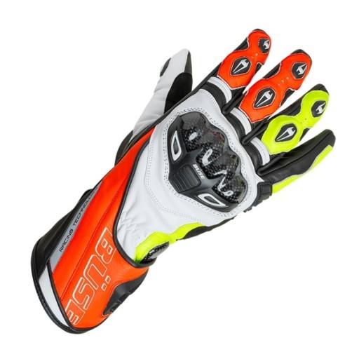 Мотоциклетные перчатки BUSE Donington Pro бело-красно-флуоресцентный 10