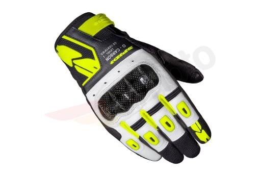 Шкіряні рукавички Spidi G-Carbon white-fluo M