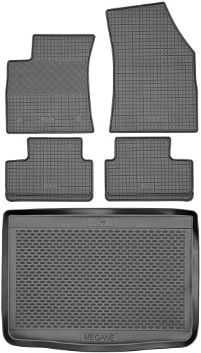 Renault Megane IV HB 2016 - Коврики резиновые + коврик в багажник