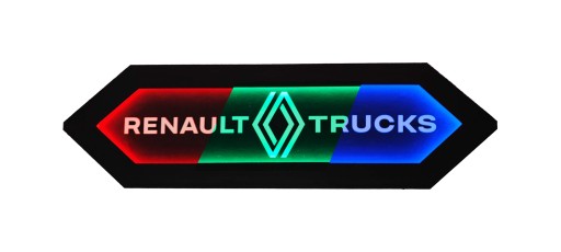 Світлодіодне табло Renault 3D Панель Екошкіра Логотип на задню стінку, ліжко R04-RGB