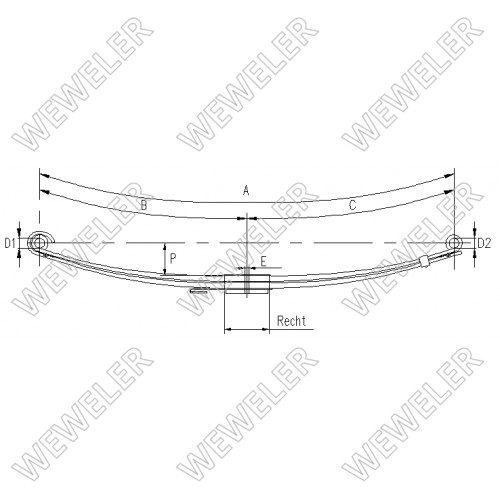 F023T143ZA75 - Пружина RVI Weweler F023T143ZA75, O.E. 5010302537