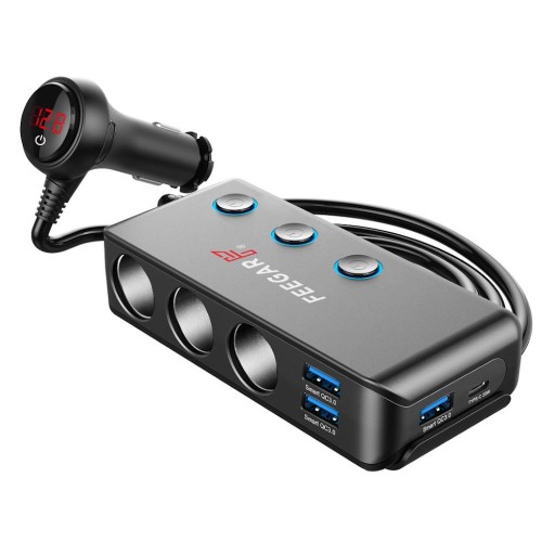 Разветвитель прикуривателя Feegar Ciga 200W 10A 12-24V USB