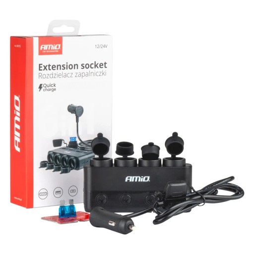 Разветвитель прикуривателя pd30w qc3.0 12/24 В макс. 216 Вт