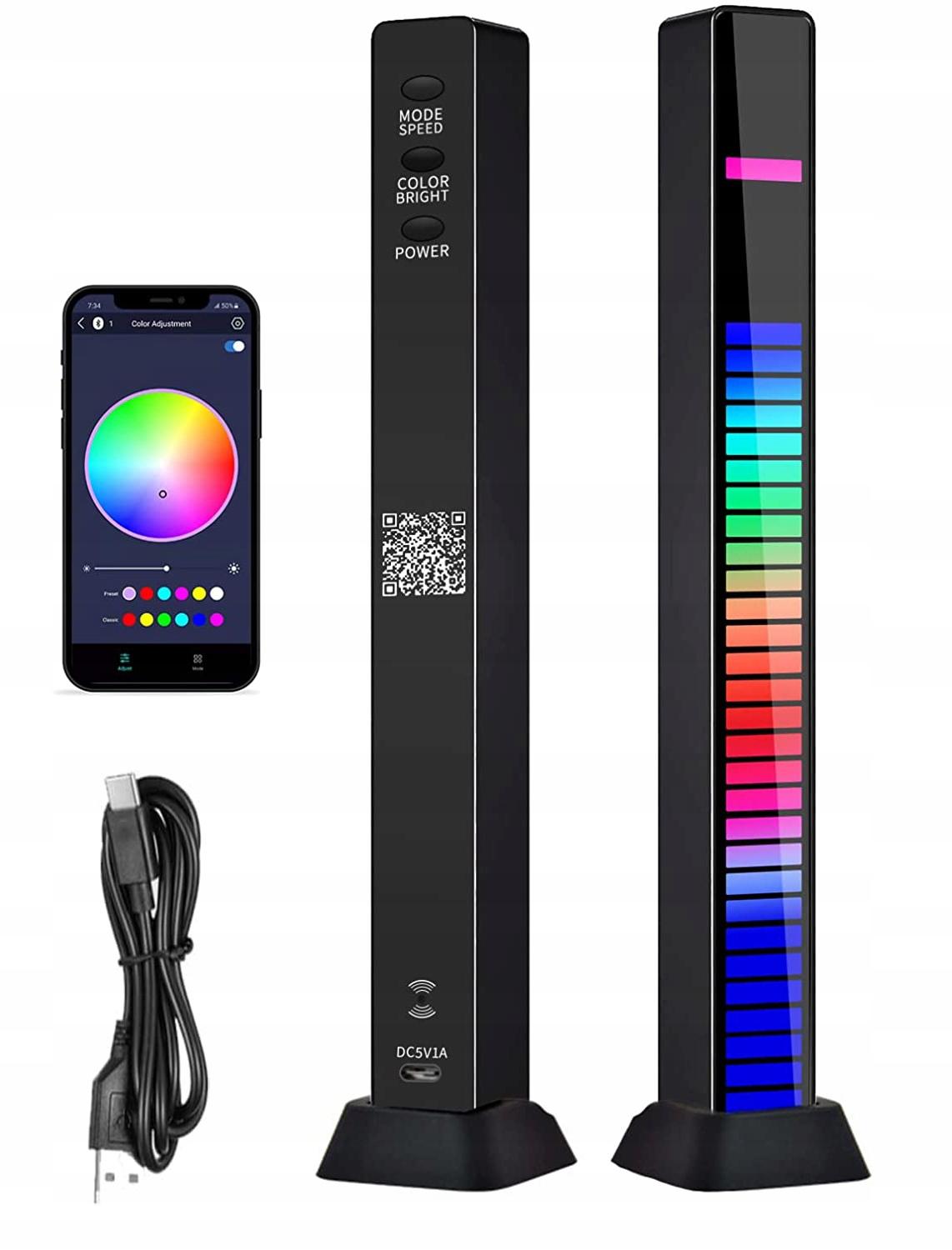 Ритм лампа неоновая трубка многоцветная реакция на музыку