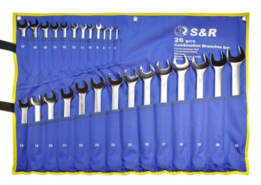 S&R Набір ключів комбінованих в сумці 6 мм - 32 мм 26 шт.