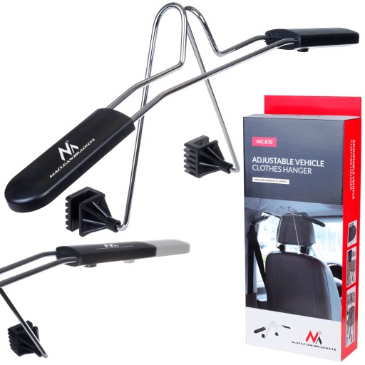 АВТОМОБИЛЬНАЯ ВЕШАЛКА ДЛЯ ОДЕЖДЫ ПОДГОЛОВНИК ДЕРЖАТЕЛЬ РЕГУЛИРУЕМЫЙ MACLEAN MC-870