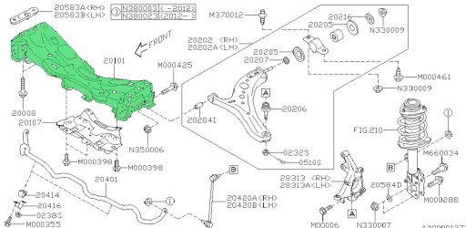 20101XC00A, 20101XC00A - Передние сани subaru ascent сша оригинал