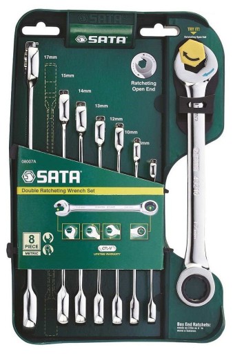 SATA 08007A Ключі комбіновані з тріскачкою, 8 шт
