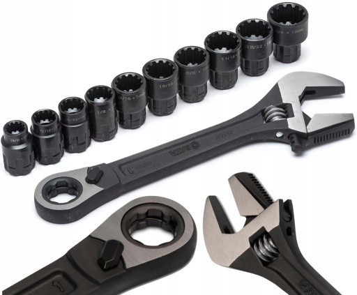 РАЗВОДНОЙ КЛЮЧ SATA 8 ТРУБОК ПРОХОДНАЯ ТРЕЩОТКА 10 НАСАДОК МЕТРИЧЕСКИЕ ДЮЙМЫ