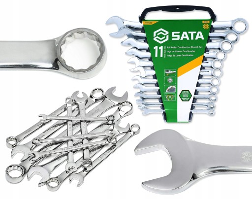 SATA НАБОР КОМБИНИРОВАННЫХ КЛЮЧЕЙ 8-22ММ НА ПАНЕЛЬНЫХ 11 ШТ. ST09022SJ