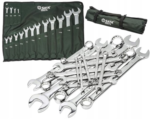 НАБОР КОМБИНИРОВАННЫХ КЛЮЧЕЙ SATA 16 ДЮЙМОВ. В МЕШКЕ ST09074SJ ТАБЛИЧКА