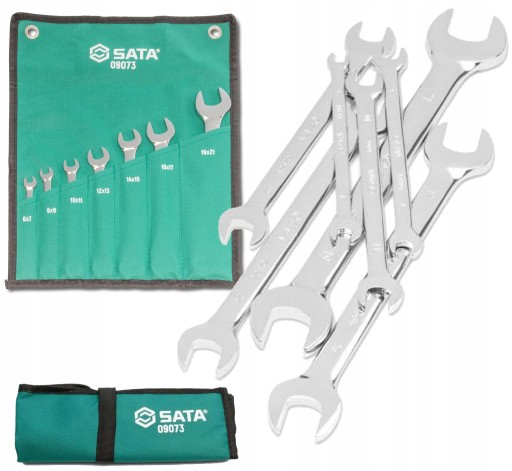 НАБОР SATA ИЗ 7 ДВУСТОРОННИХ ПЛОСКИХ КЛЮЧЕЙ 6–21 ММ В СУМКЕ ST09073SJ PŁ.