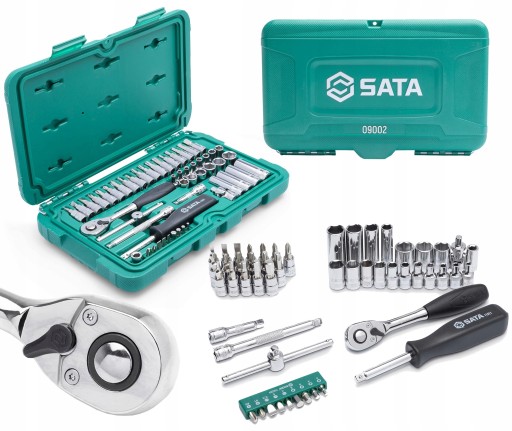 SATA НАБІР КЛЮЧІВ ТОРЗИЧНИХ 52 ЕЛЕМЕНТА КЛЮЧІВ ГАЙКОВІ 1/4