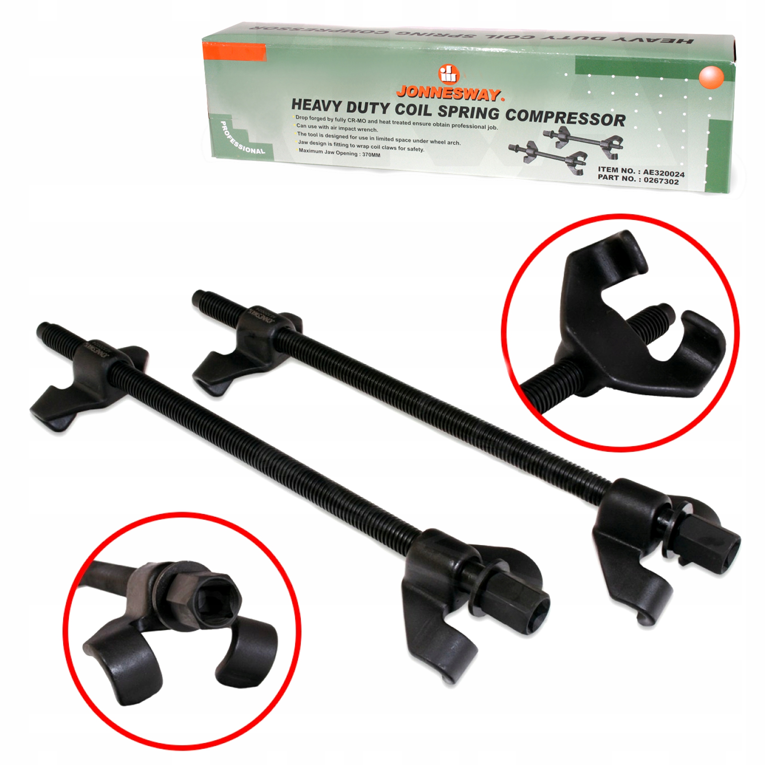 Пружинный съемник 370 мм пружинный зажим JONNESWAY