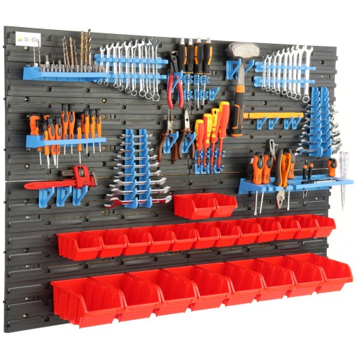 ДОШКА ДЛЯ ІНСТРУМЕНТІВ НАСТІННА МАЙСТЕРНЯ 115X78 СМ 22 ЛОТКА ГАРАЖНА ПОЛИЦЯ