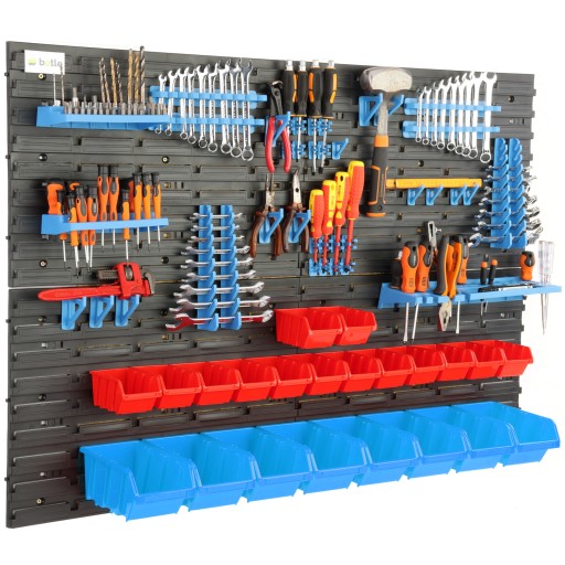 ДОШКА ДЛЯ ІНСТРУМЕНТІВ НАСТІННА МАЙСТЕРНЯ 115X78 СМ 22 ЛОТКА ГАРАЖНА ПОЛИЦЯ