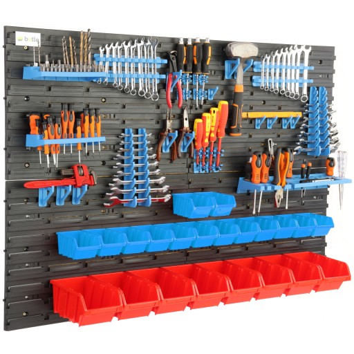 ДОШКА ДЛЯ ІНСТРУМЕНТІВ НАСТІННА МАЙСТЕРНЯ 115X78 СМ 22 ЛОТКА ГАРАЖНА ПОЛИЦЯ
