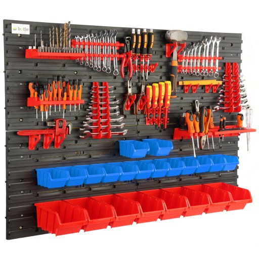 ДОШКА ДЛЯ ІНСТРУМЕНТІВ НАСТІННА МАЙСТЕРНЯ 115X78 СМ 22 ЛОТКА ГАРАЖНА ПОЛИЦЯ