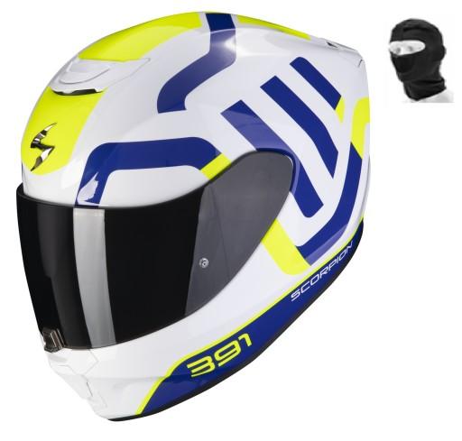 ШОЛОМ СКОРПІОН EXO-391 AROK WH-BL-NEON YEL L