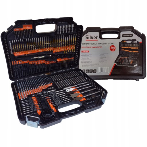 СРІБЛИВИЙ НАБІР НАБІР СВЕРДЛ, ГОЛОВКИ 246, КЕЙФ S101551