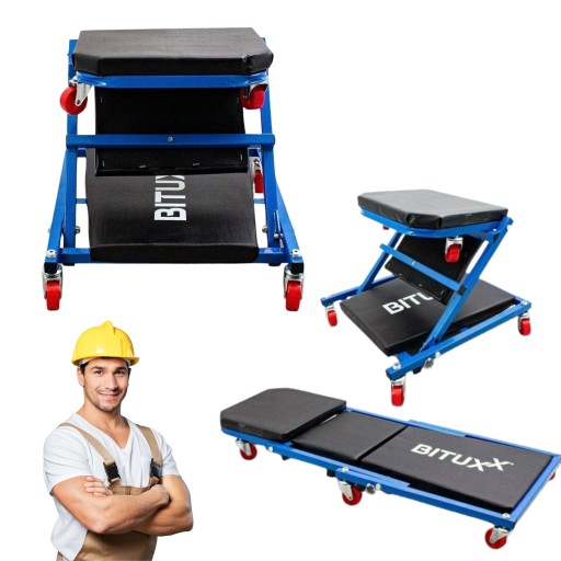 СКЛАДНА МАЙСТЕРНЯ РАДА НА КОЛЕСАХ BITUXX ГАРАЖНИЙ ТАБУРЕТ