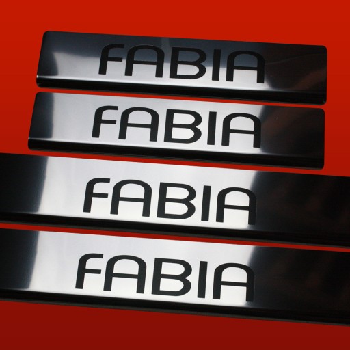 SKODA FABIA MK2 Накладки на пороги из нержавеющей стали 304, глянцевое покрытие.