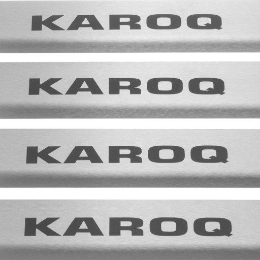 SKODA KAROQ Накладки на пороги из нержавеющей стали 304, черные, матовые надписи