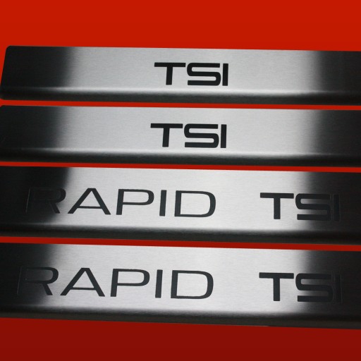 SKODA RAPID RAPID TSI 304 Накладки на пороги, нержавеющая сталь, черные, матовые
