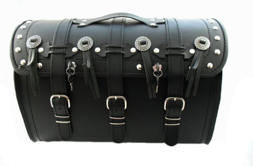 Кожаный центральный сундук сумка 50 см с молниями шпильки чоппер