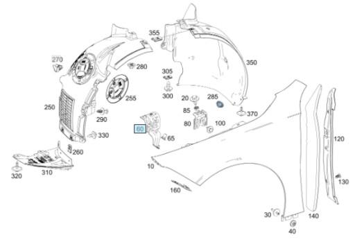 A1188804400 - Скользящее крепление крыла CLA W118 A1188854300