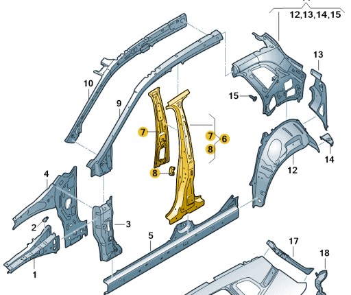 6F9809607B - СТОЙКА B ЛЕВАЯ OE SEAT ARONA 6F9809607B