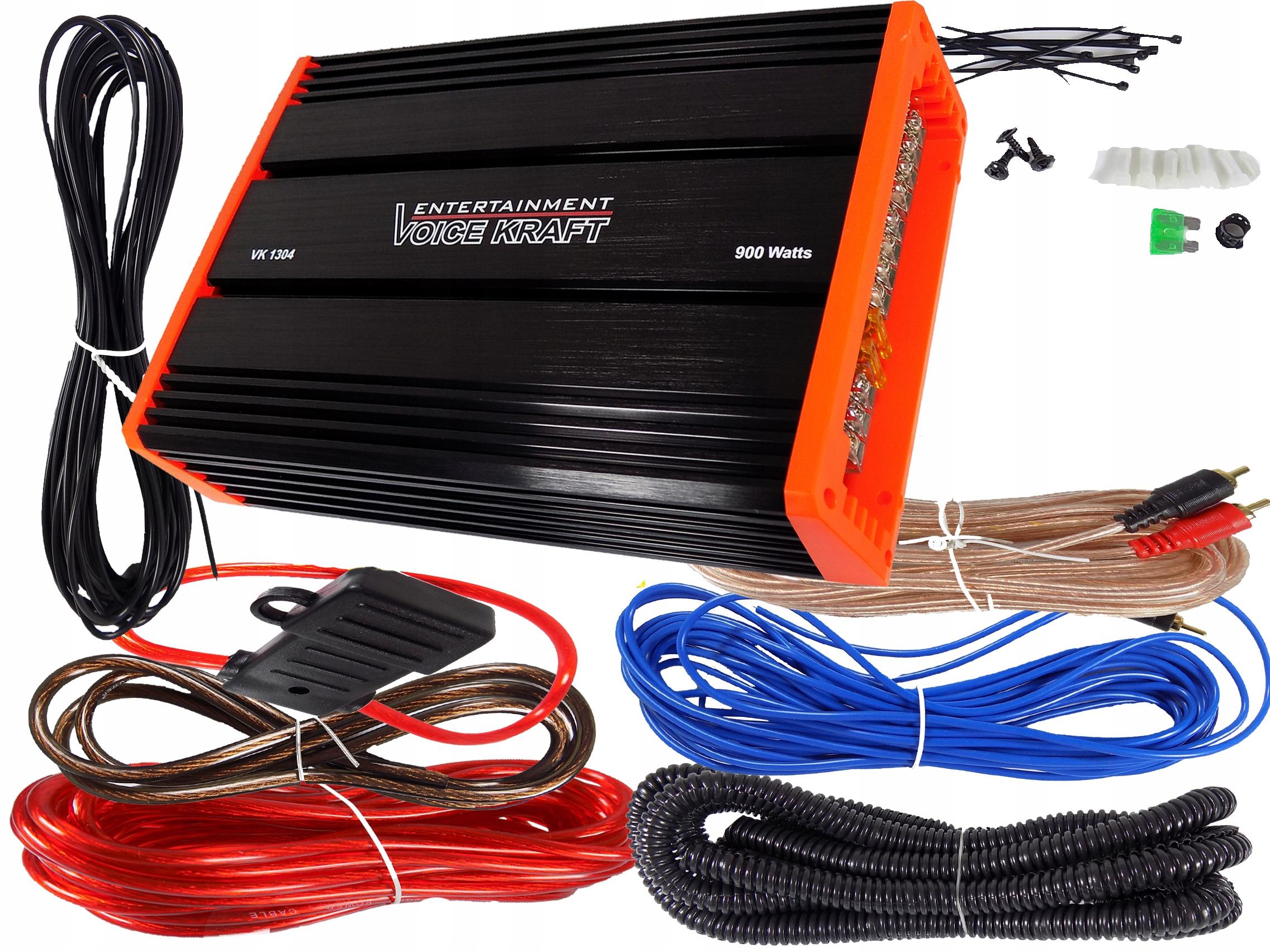 ТВЕРДЫЙ АВТОМОБИЛЬНЫЙ УСИЛИТЕЛЬ 900 ВТ МОСТОВЫЕ КАБЕЛИ